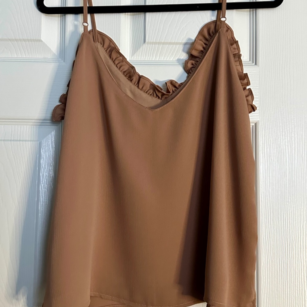 Tan Ruffle Camisole - Picture 2 of 3